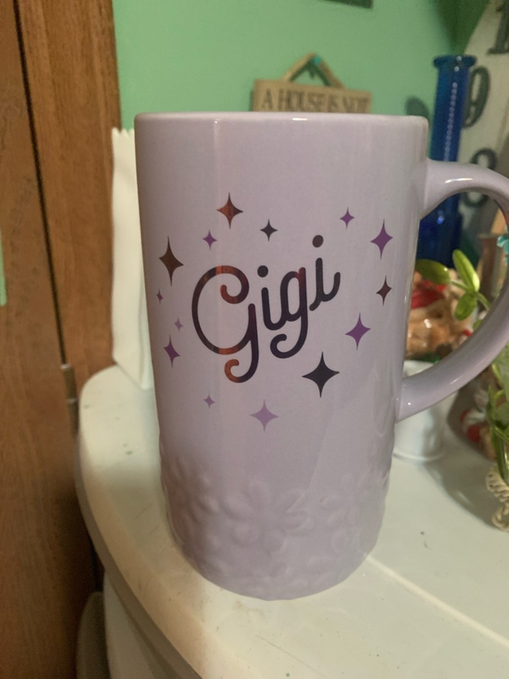 Sheffield Home Lavender "Gigi" Ceramic Mug with Star Accents